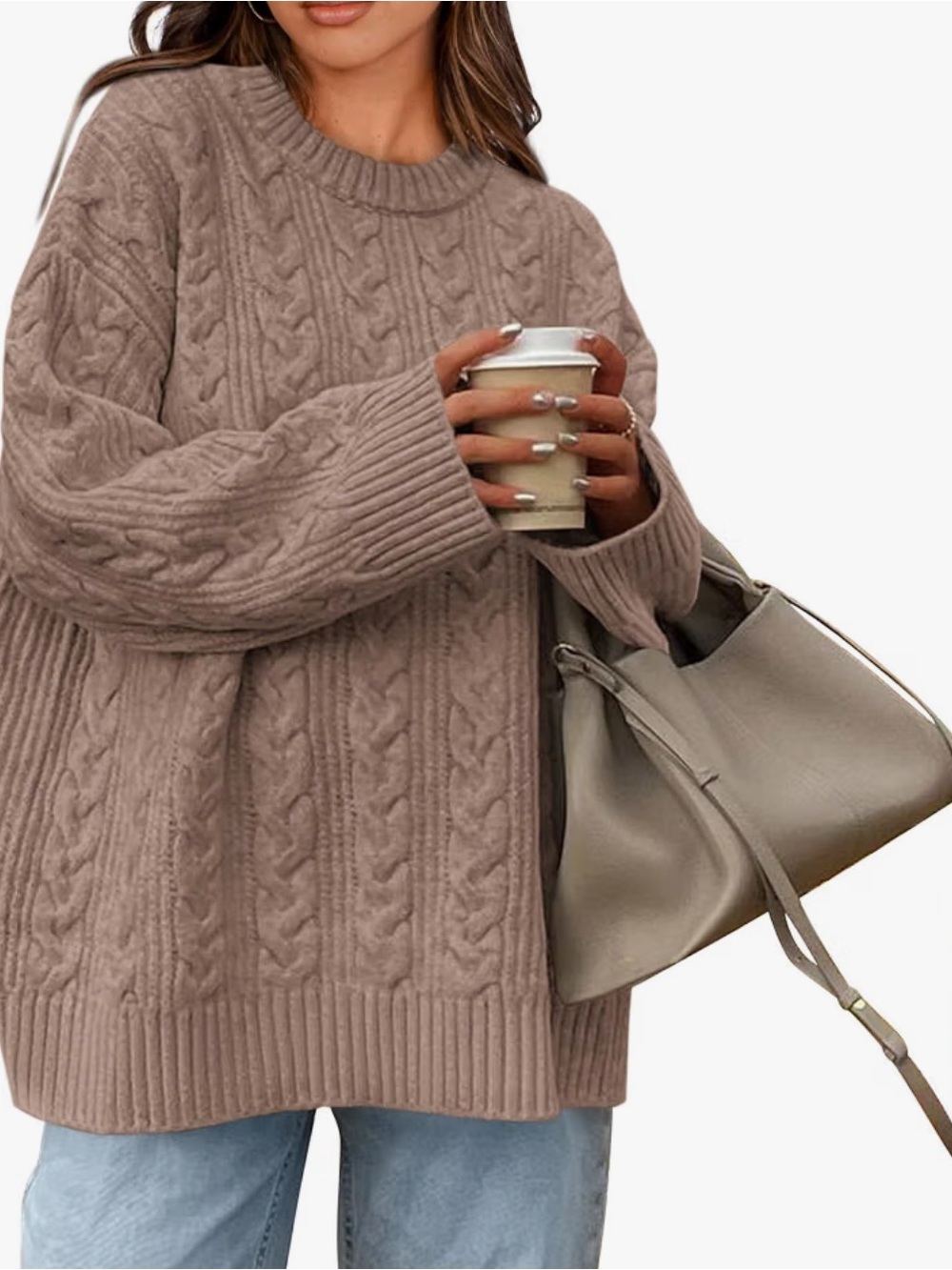 Cozy Cable Knit Crewneck Sweater - Never Worn